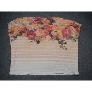 db Established 1962 Womens Blouse‎ Top 3X Floral Peach Red Brown Sleeveless